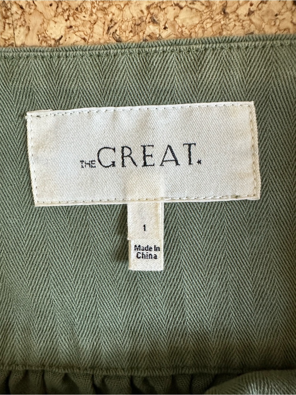 THE GREAT. Ruffled Square-Neck Button-Front Tank - Sage - Picture 5 of 8